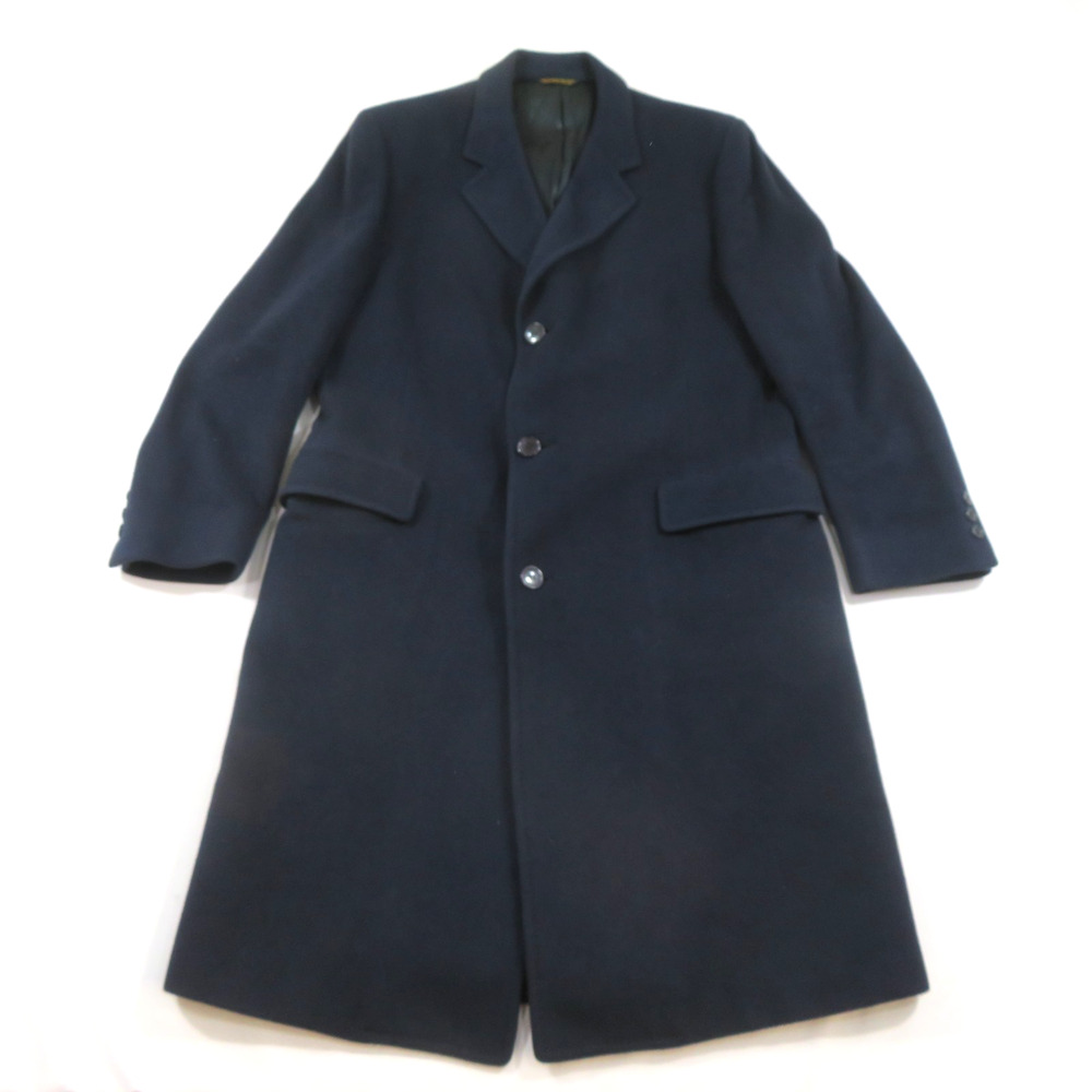 Malcolm Kenneth Cashmere Trench Coat Jacket Blue Mens 42R Reich Frank 1970s